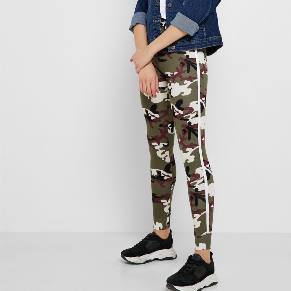 Topshop camouflage side stripe joggers
